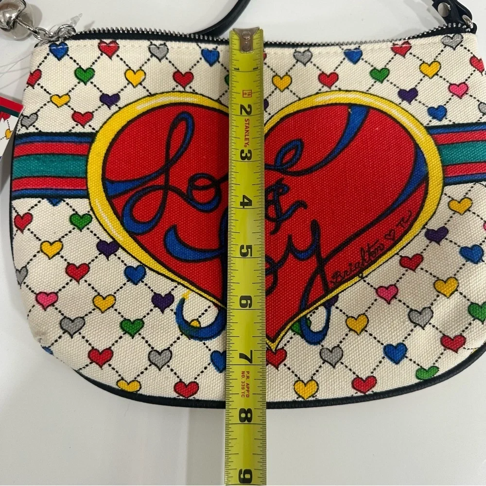 NWT Brighton Tom Clancy Love & Joy Holiday Canvas Crossbody Pouch Bag Tassel NWT